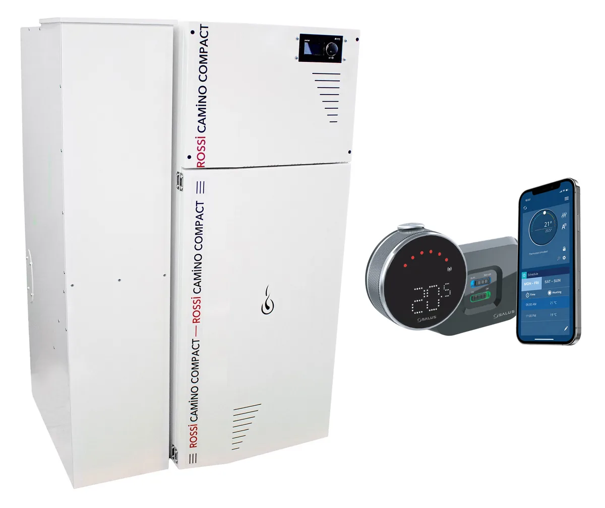 Fornello Rossi Camino Compact 35kW Rezervor 153l Termostat Salus IT800