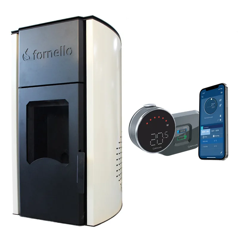 Fornello Royal 30kW Crem Termostat Salus IT800 Pachet