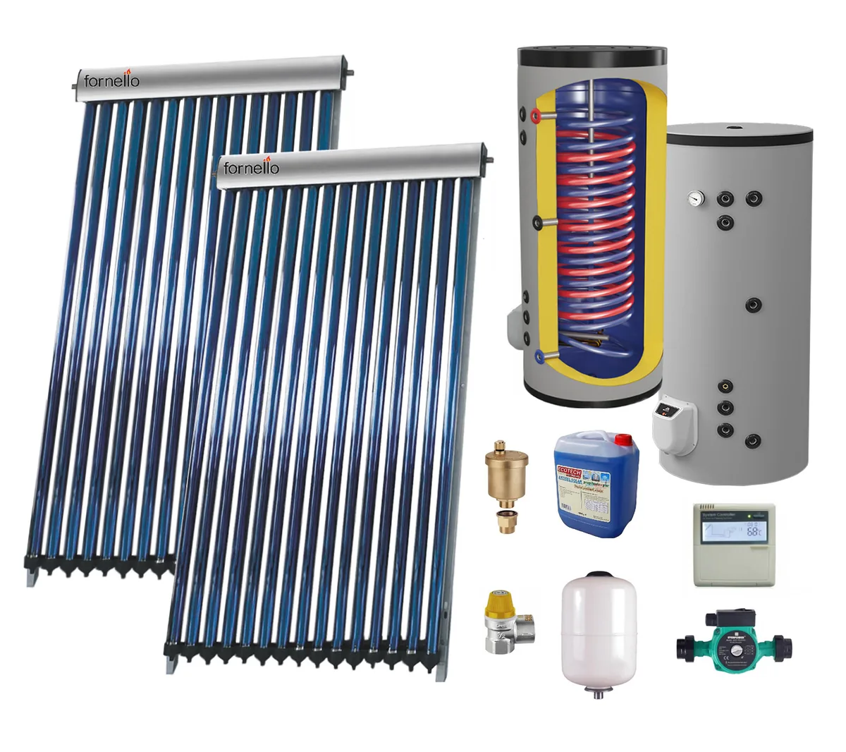 Fornello Set Sistem Solar Presurizat 40 Tuburi Heat Pipe Boiler Eldom 300L