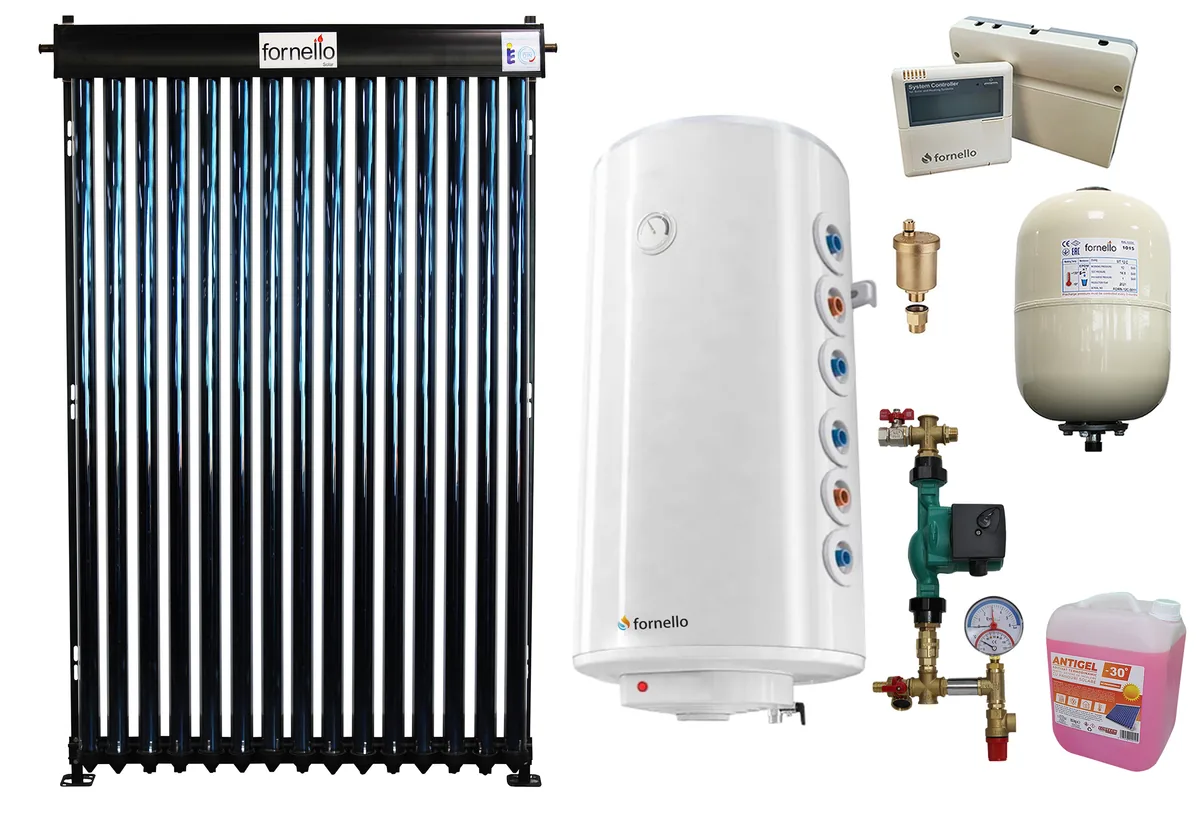 Fornello Sistem Solar Presurizat 15 Tuburi Heat Pipe Boiler Bivalent 150L