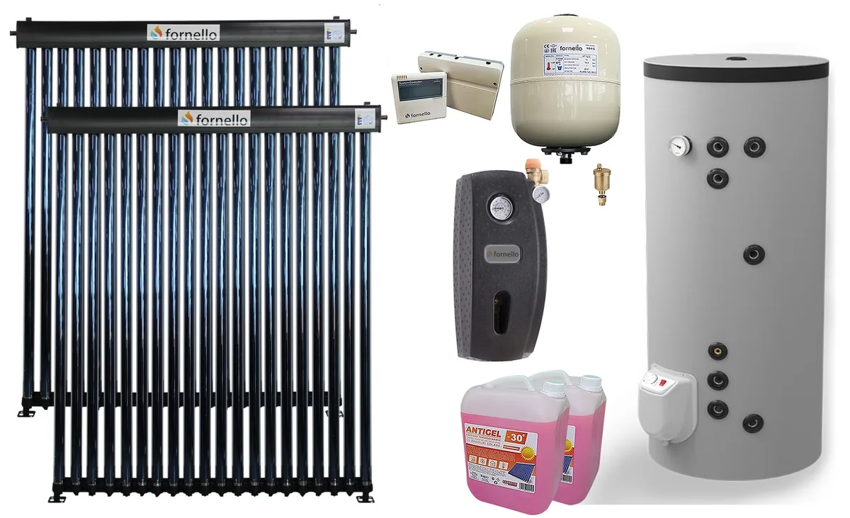 Fornello Sistem Solar Presurizat 40 Tuburi Heat Pipe cu Boiler Eldom 300L 9000W
