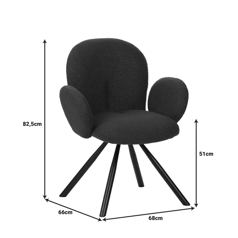 Fotoliu Garzele Pako World Teddy Verde Picioare Metal Negru 68x66x82.5cm - imagine 8