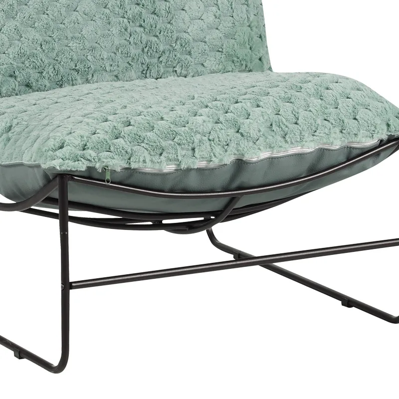 Fotoliu Pako World Chopie Verde Deschis cu Picioare Negre 77x90x83cm - imagine 6