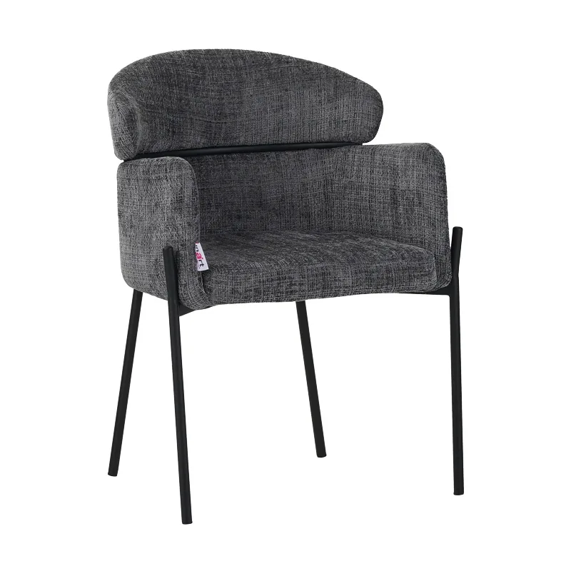 Fotoliu Pako World Tolerse Gri Deschis cu Picioare Metal Negru 58x57x80cm