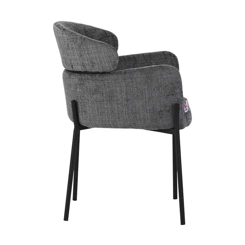 Fotoliu Pako World Tolerse Gri Deschis cu Picioare Metal Negru 58x57x80cm - imagine 3