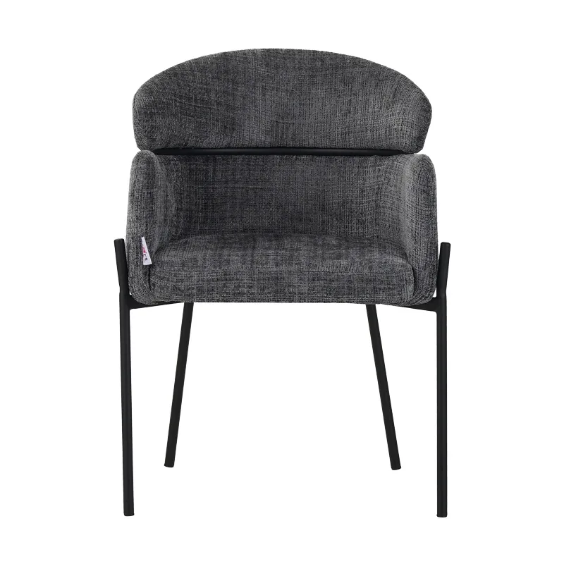 Fotoliu Pako World Tolerse Gri Deschis cu Picioare Metal Negru 58x57x80cm - imagine 4