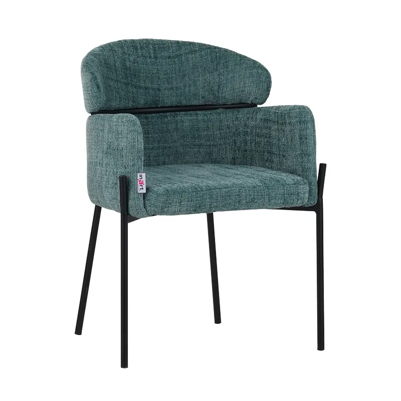 Fotoliu Pako World Tolerse Textil Verde Picioare Metal Negru 58x57x80cm