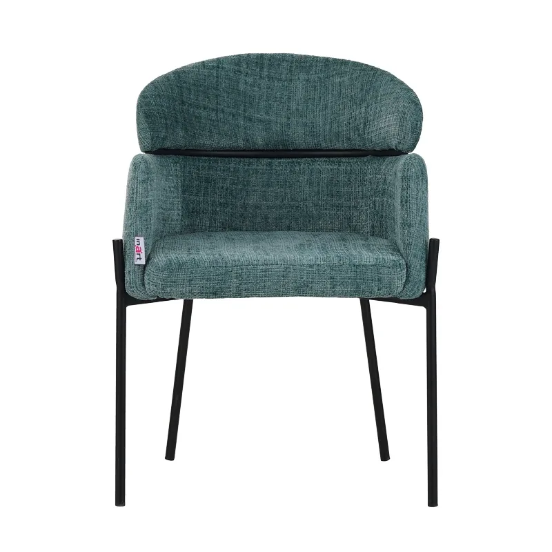 Fotoliu Pako World Tolerse Textil Verde Picioare Metal Negru 58x57x80cm - imagine 4