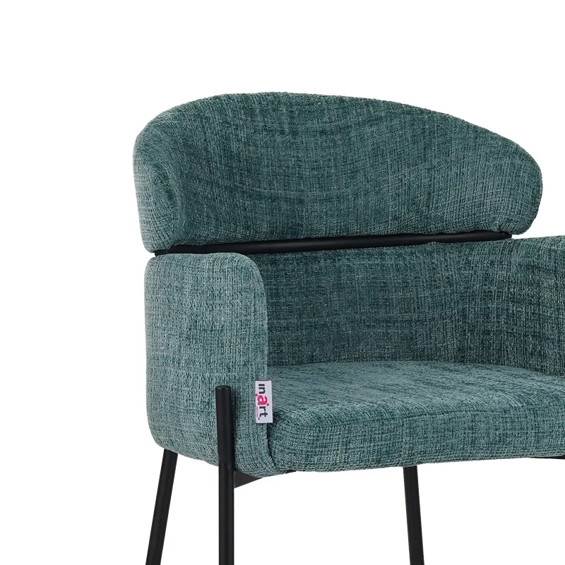 Fotoliu Pako World Tolerse Textil Verde Picioare Metal Negru 58x57x80cm - imagine 6