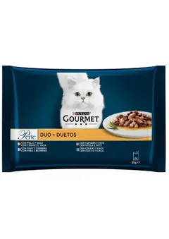 Hrana Umeda pentru Pisici Gourmet Perle Duet Carne Frageda 4x85g