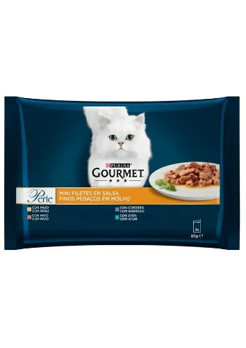 Hrana Umeda Pentru Pisici Gourmet Perle Rata Curcan Miel Ton 4x85g