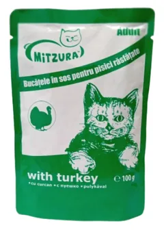 Plic Hrană Pisici Mitzura Curcan 100g