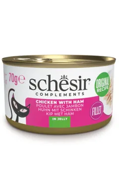 Conserva pentru Pisici Schesir Pui si Sunca in Jelly 70g
