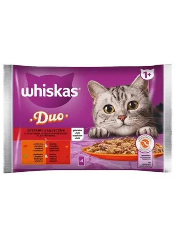 Whiskas Plicuri Hrana Umeda 4x85g Vita Si Pasare si Miel Si Rata