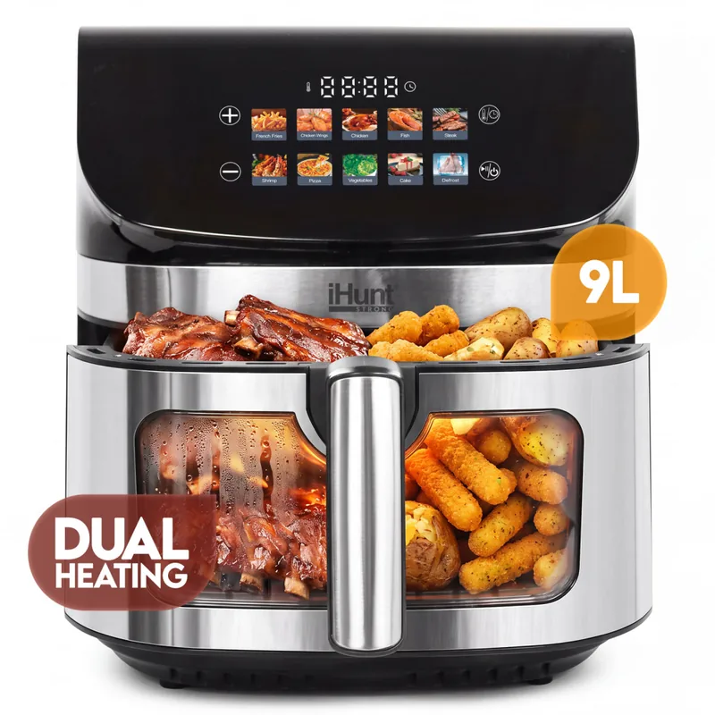 iHunt BRO Air Fryer Ultra II 9L Negru/Argintiu