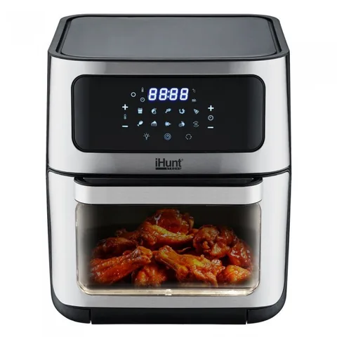 iHunt BRO Air Fryer Ultra 12L 1800W Rotisor 10 Programe Negru si Argintiu