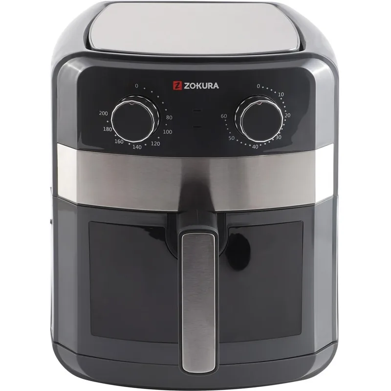 Friteuza cu Aer Cald Zokura 6.3L 1350W Negru-Argintiu