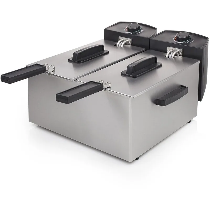 Friteuza cu 2 Compartimente Princess 2x1800W 6L Argintiu
