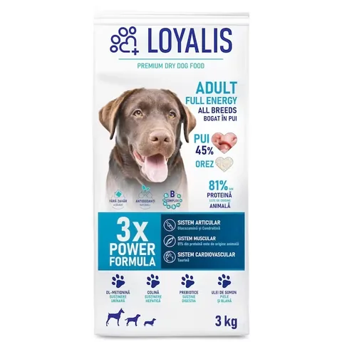 Hrana Uscata Pentru Caini Loyalis Adult Full Energy Pui 3kg