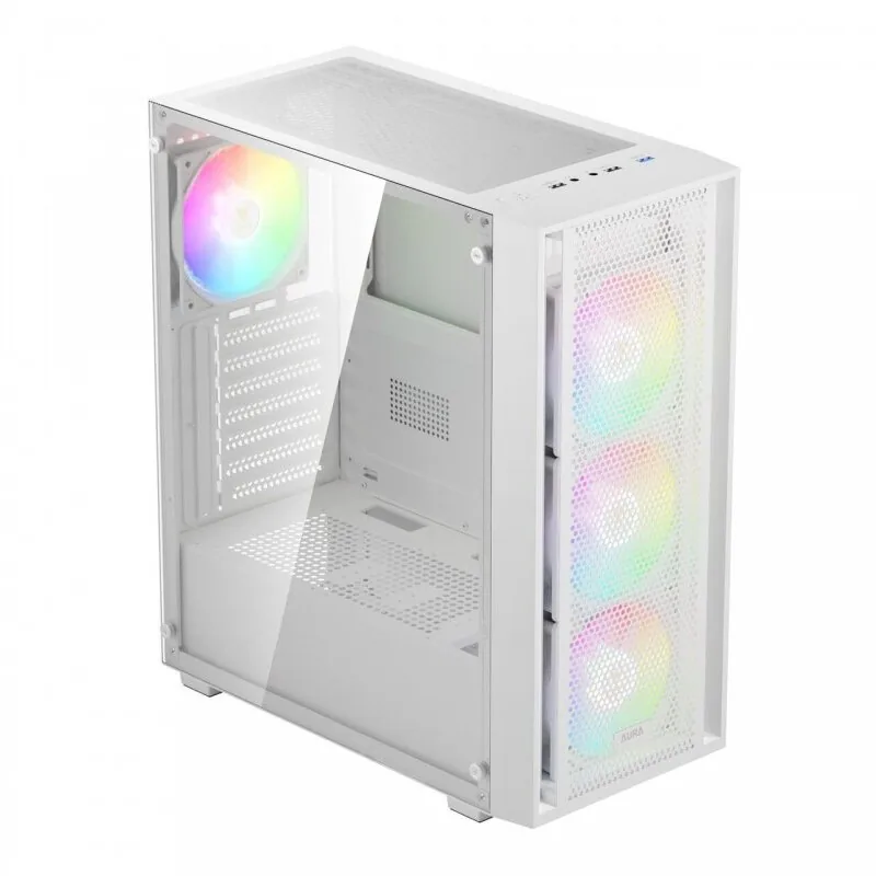 Gamdias Aura GC2 Elite Middle Tower aRGB Tempered Glass Alb