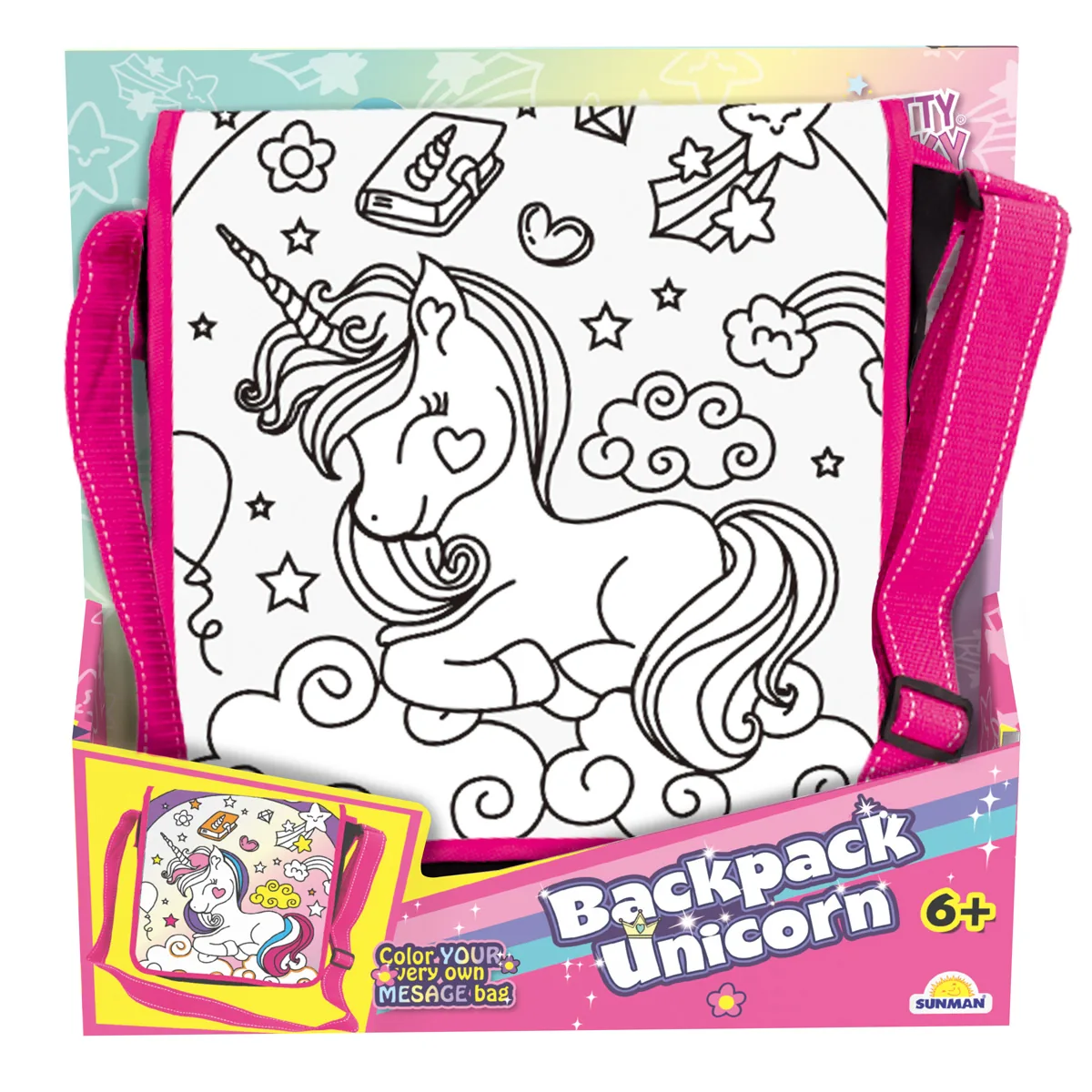 Geanta de Mana de Pictat Pretty Pinky Unicorn