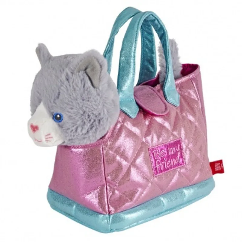 Geanta Glamour Perletti Pisicuța Coco 20cm cu Pluș Detașabil