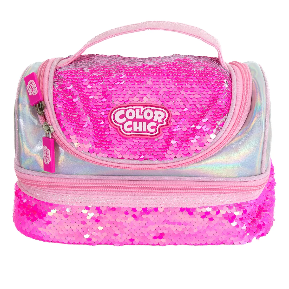 Geanta Pachetel Color Chic cu Paiete Roz