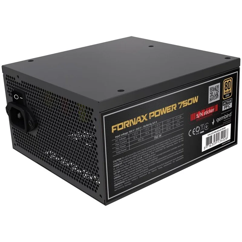 Gembird PSUGOLD-750W Negru