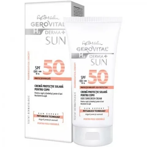 Crema de Protectie Solara Farmec Gerovital H3 Derma+ Sun SPF50 100ml Pentru Copii