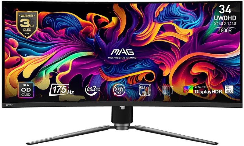 MSI MAG 341CQP QD-OLED Negru