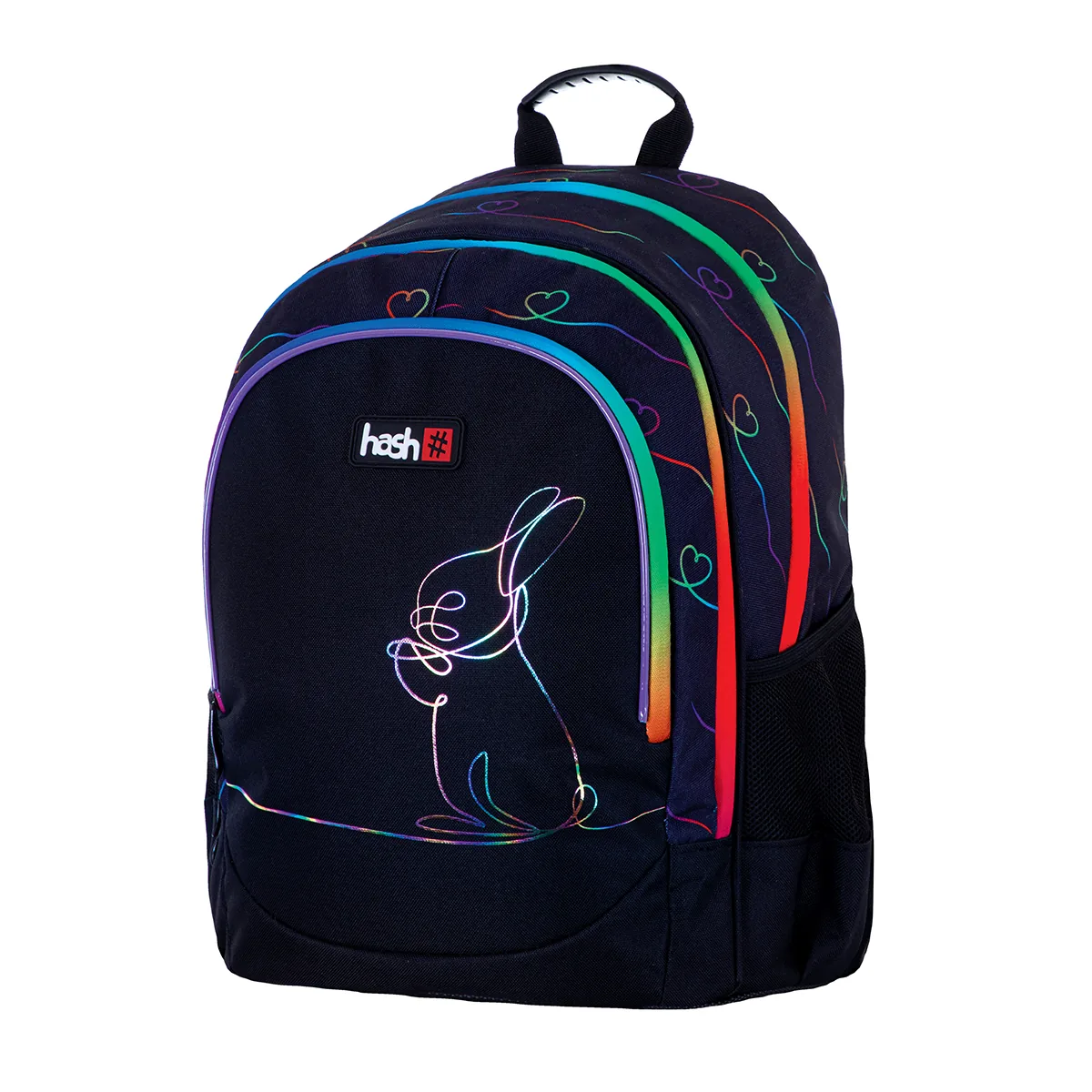 Ghiozdan Astra Hash AB350 3 Compartimente 39x28x15cm Rainbow Bunny