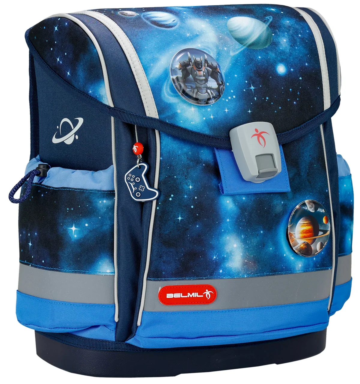 Ghiozdan Belmil Classic Galaxy Light cu 3 Insigne