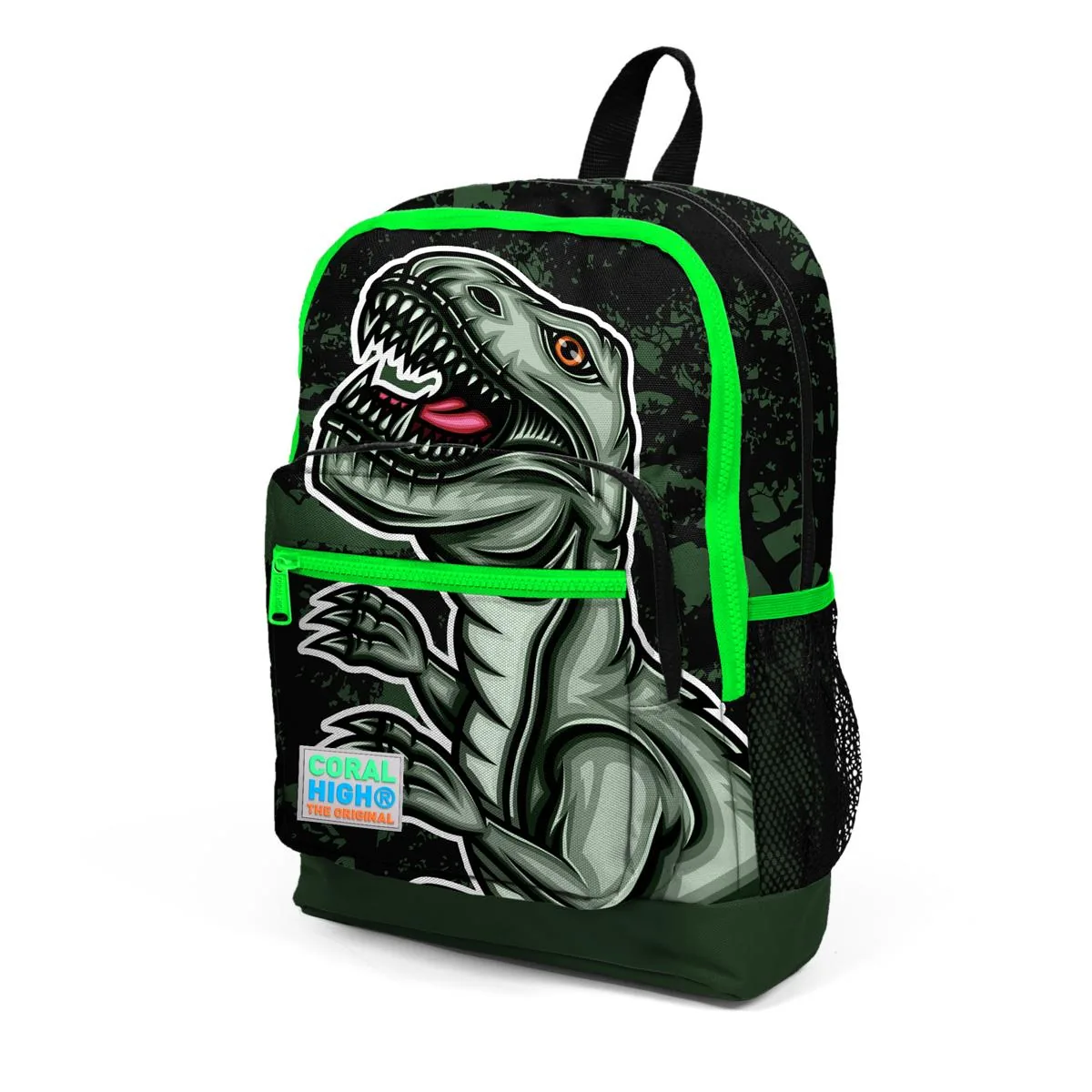 Ghiozdan Coral High Dinozaur Copii 4 Compartimente