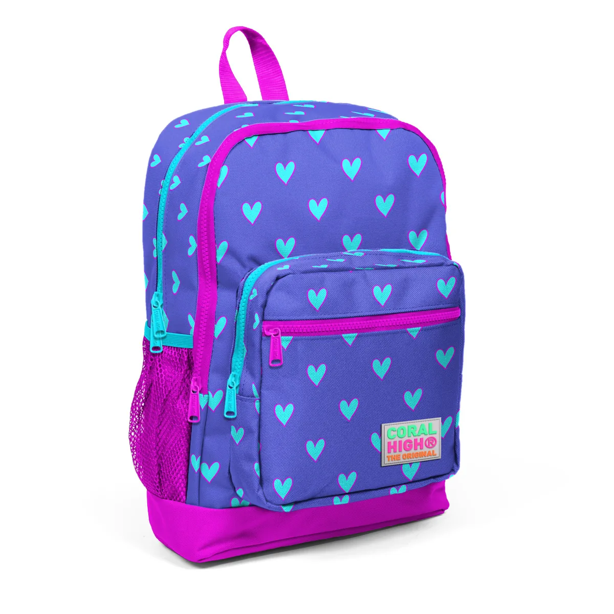 Ghiozdan Coral High Inimioare Albastre 4 Compartimente