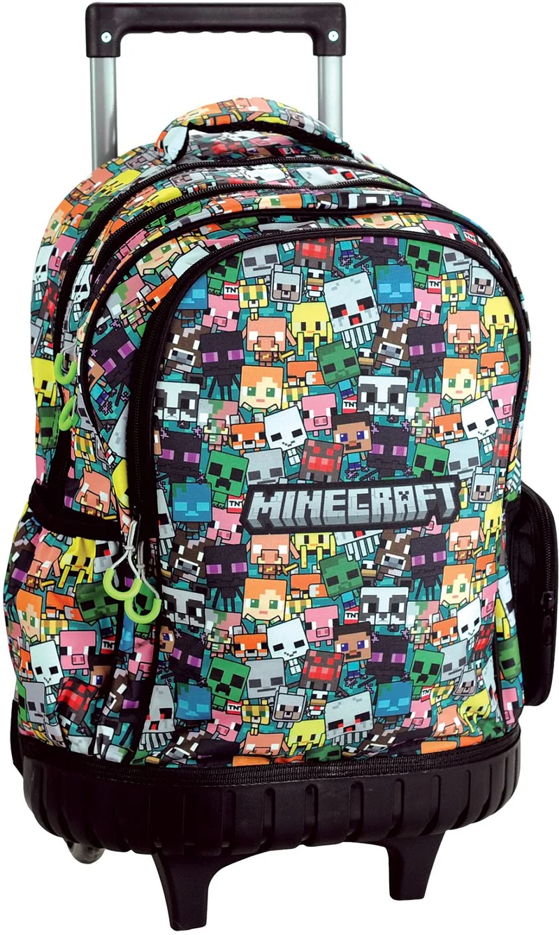 Ghiozdan cu Roți Minecraft GIM Chibi cu Bază din Plastic
