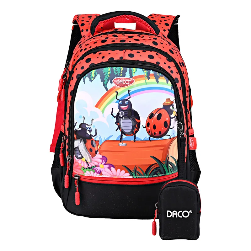 Ghiozdan Daco Buburuze 38x30x17cm Rosu Negru