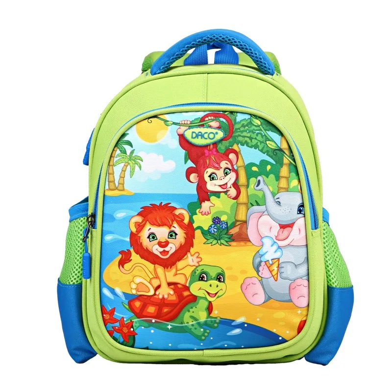 Ghiozdan Daco GH248 cu Model Jungla Verde 30x24x11cm