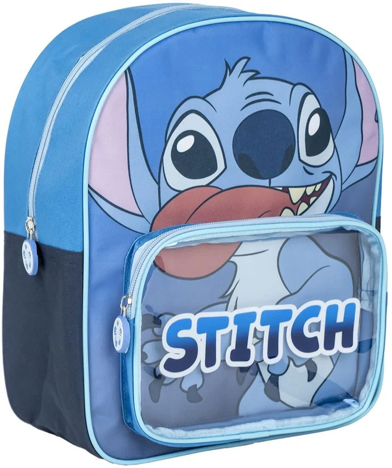 Ghiozdan de Grădiniță Cerda Stitch cu Buzunar Transparent