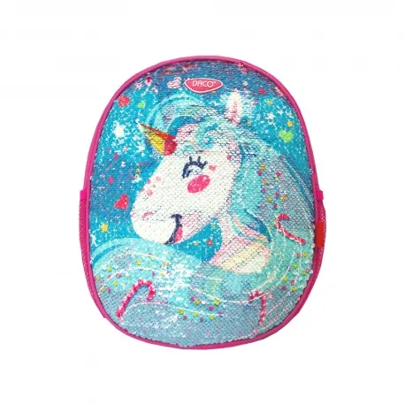 Ghiozdan de Gradinita Ecada Unicorn Paiete Reversibile 1 Compartiment