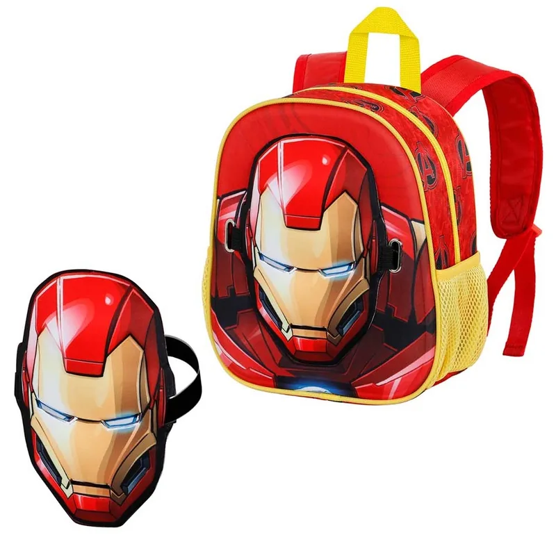 Ghiozdan de Gradinita Karactermania Iron Man Armour 3D cu Masca