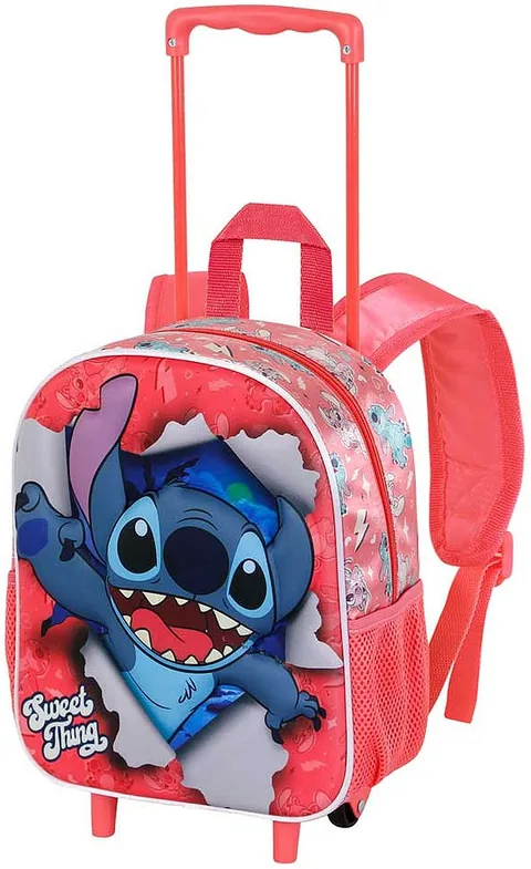 Ghiozdan de Gradinita Karactermania Lilo and Stitch Thing 3D cu Roti
