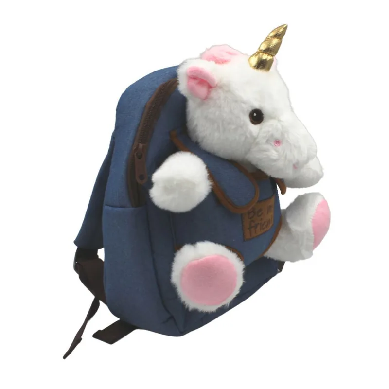 Ghiozdan de Grădiniță Perletti Be My Friend cu Unicorn Pluș Detașabil 21cm
