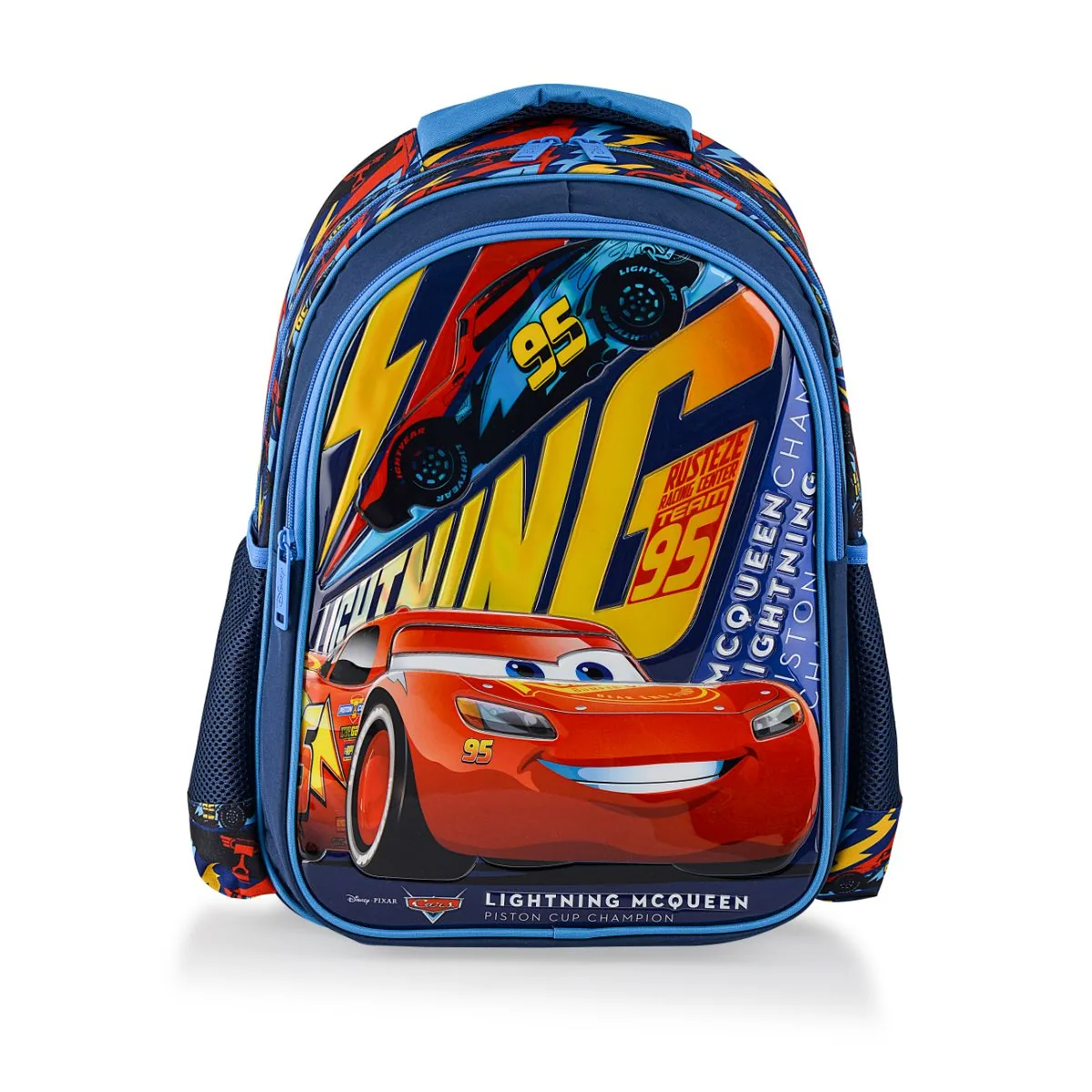 Ghiozdan Disney Cars Lightning McQueen 2 Compartimente Albastru