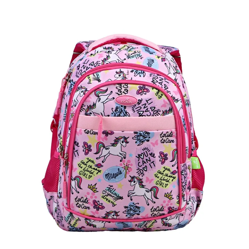Ghiozdan Ecada 41x31x16cm Roz Unicorni