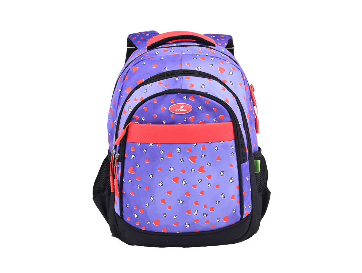Ghiozdan Ecada Inimioare 46x32x18cm Fete Neechipat