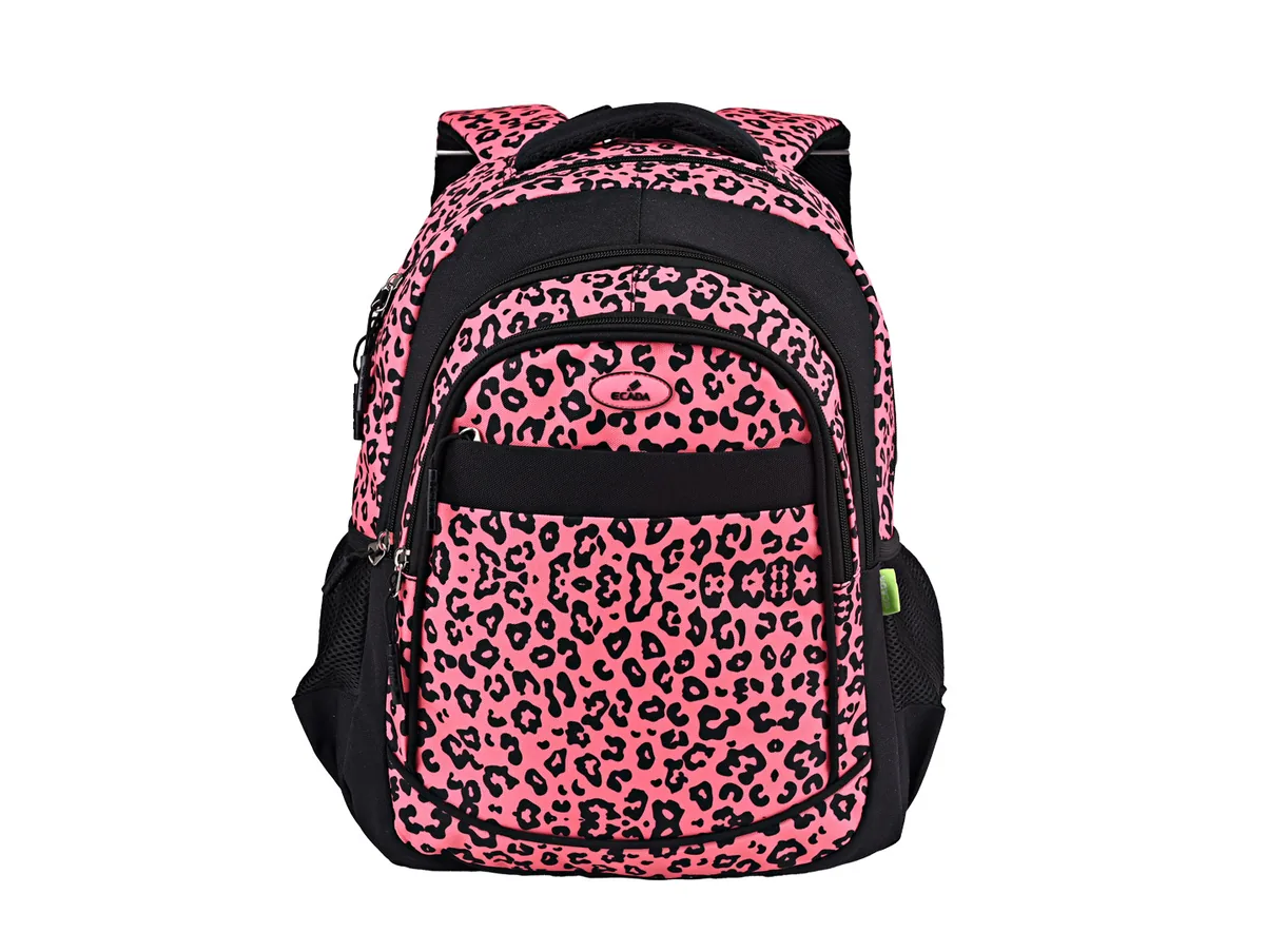 Ghiozdan Ecada Leopard Roz 46x32x18cm