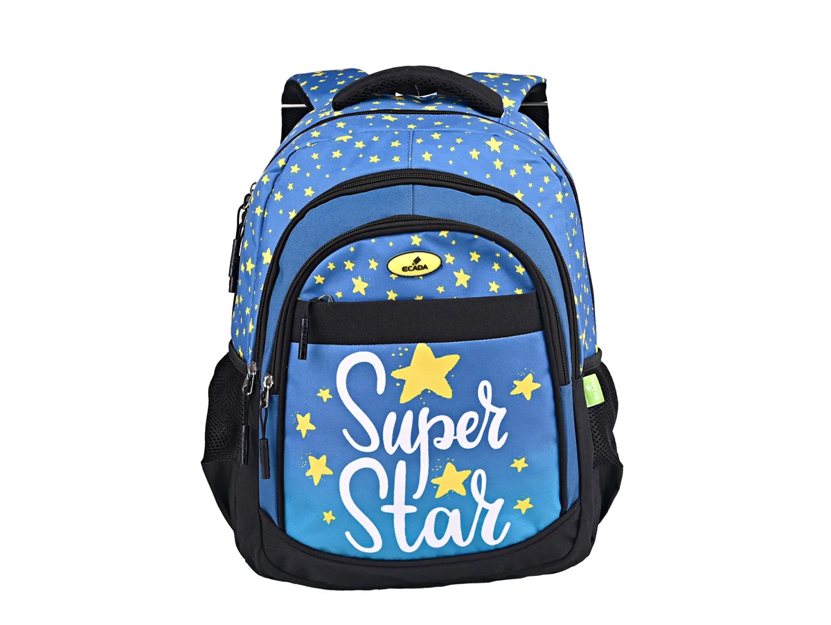 Ghiozdan Ecada Super star 46x32x18 cm Albastru