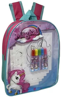 Ghiozdan Gradinita IMC Toys Unicorn cu Trusa de Colorat