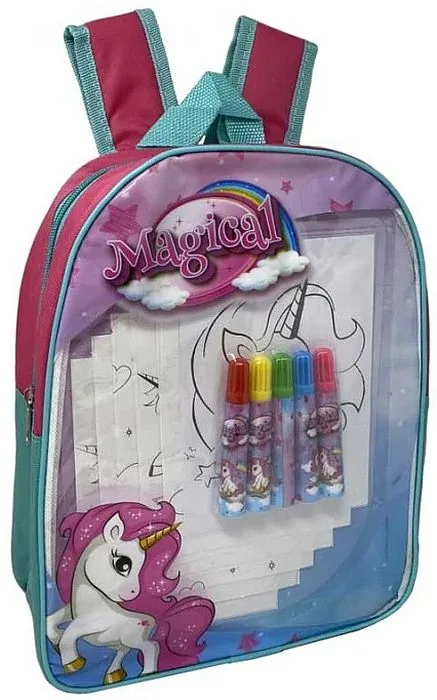 Ghiozdan Gradinita IMC Toys Unicorn cu Trusa de Colorat