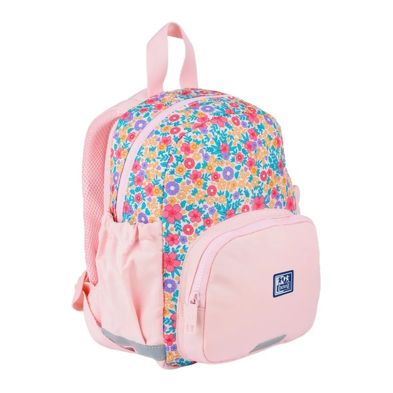 Ghiozdan Gradinita Oxford Flowers 31x23x12cm Roz